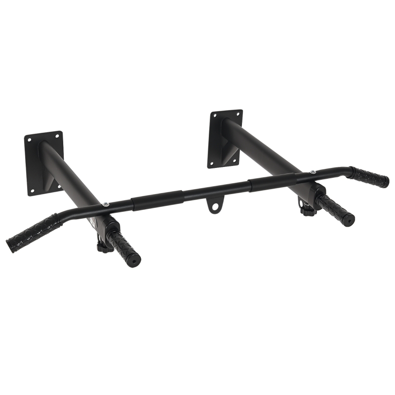 HOMCOM Barras de Dominadas para Pared Colgador de Saco de Boxeo 2 en 1 Entrenamiento Muscular Pull Up para Casa Carga Máxima 150 kg Negro