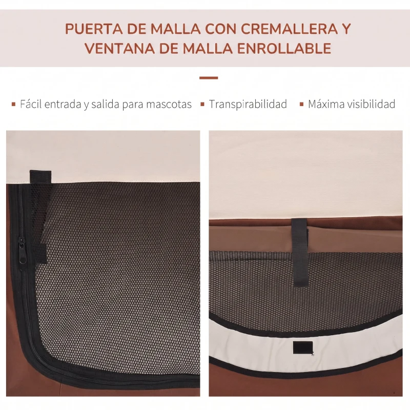 Transportin con Bolsa Transporte Perro Gato S (46 x 36 x 41) Mascotas Plegable de Viaje