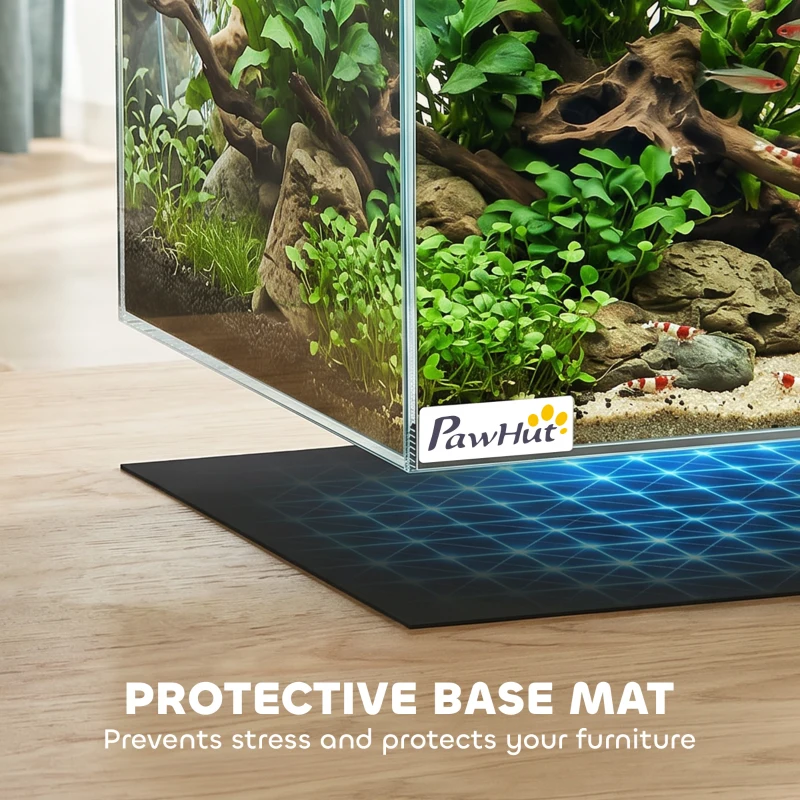 PawHut Fish Tank Bare Glass for DIY Glass Aquarium with Protective Base Mat 24L Transparent for Fish Shrimps