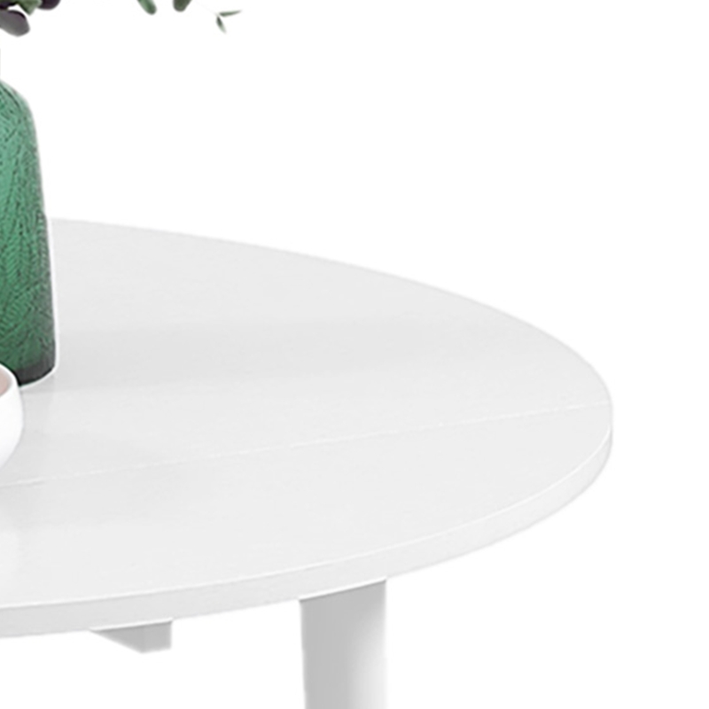 HOMCOM Table de salle à manger pliante 2 abattants, table ronde extensible pour 4 personnes, pieds en bois Ø 89 x 73,5 cm, blanc