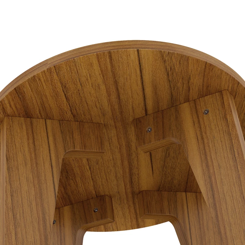 HOMCOM Mesa de Centro Oval de 2 Níveis Mesa de Sala Moderna com Prateleira Inferior Aberta 80x50x45 cm Carvalho