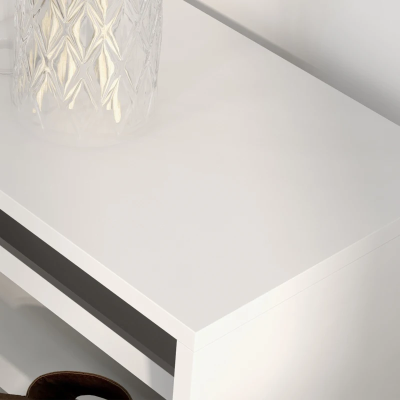 HOMCOM Zapatero Estrecho con 4 Cajones Abatibles y Patas de Madera Mueble Zapatero para 16 Pares 95x26x95 cm Blanco