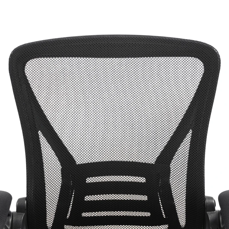 HOMCOM Office Chair, Ergonomic Desk Chair No Wheels with Mesh Backrest and Steel Legs for Home Conference Room, Black