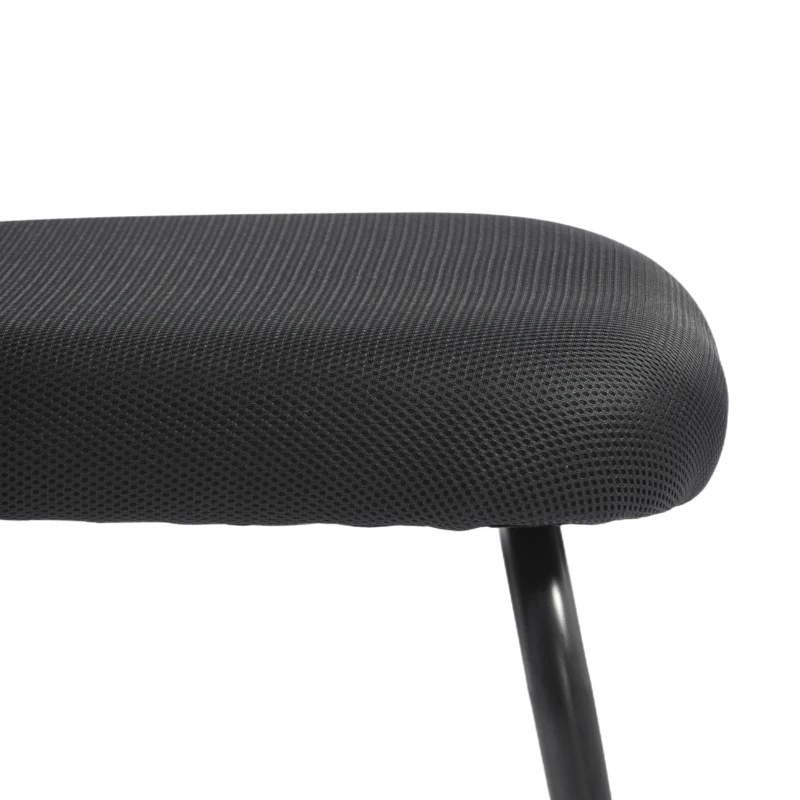 HOMCOM Office Chair, Ergonomic Desk Chair No Wheels with Mesh Backrest and Steel Legs for Home Conference Room, Black