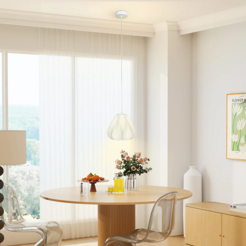 HOMCOM Lámpara de Techo LED Moderna Ø20,5x17,5 cm con Pantalla de Impresión 3D Luz Cálida de 3000K para Salón Dormitorio Cocina