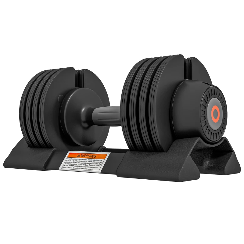 SPORTNOW Mancuerna Ajustable 4 en 1 10 kg Ajuste Rápido de Peso con Base de Almacenaje Mango Antideslizante para Gimnasio en Casa