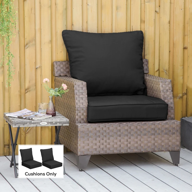 Outsunny 4 Pcs Outdoor Seat and Back Cushion Set Patio Deep Seating Chair Replacement Cushion