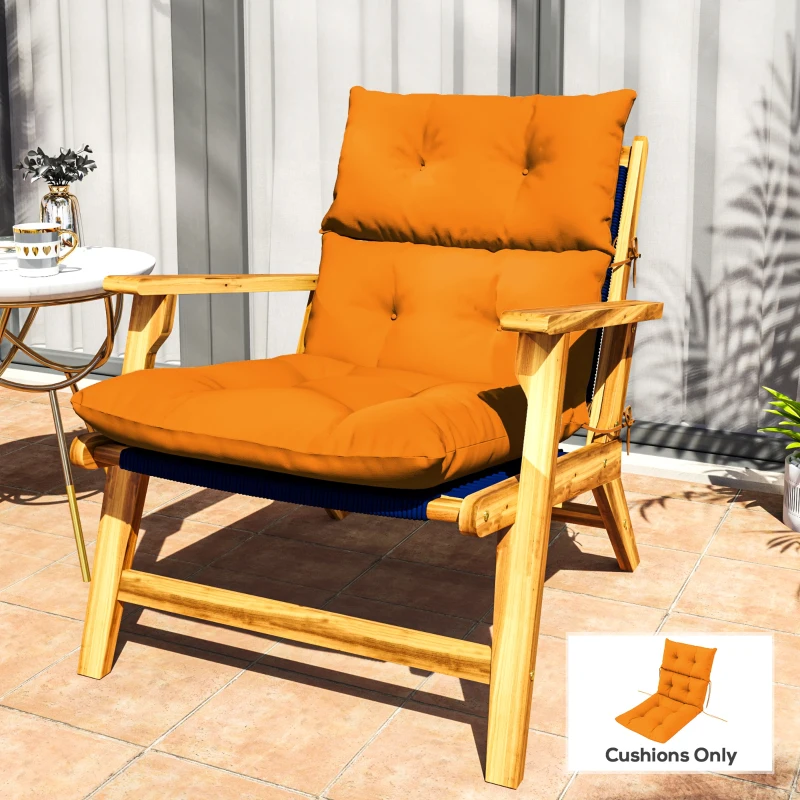 Outsunny 115 x 56cm Rocking Chair Padded Seat Cushion - Orange