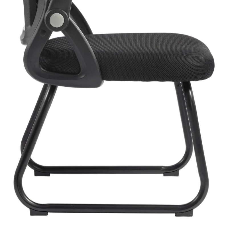 HOMCOM Office Chair, Ergonomic Desk Chair No Wheels with Mesh Backrest and Steel Legs for Home Conference Room, Black