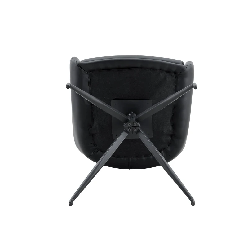 Lot de 2 chaises pivotantes style léger luxe, rotation 360° silencieuse, 55x50x85 cm, Noir