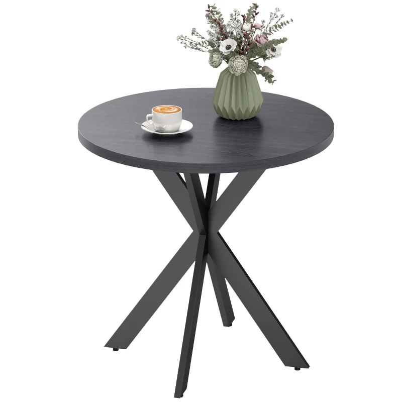 HOMCOM Esstisch 75 x 75 cm rund Küchentisch für 2-4 Personen modern Esszimmertisch mit Spinnenfuß Schwarz