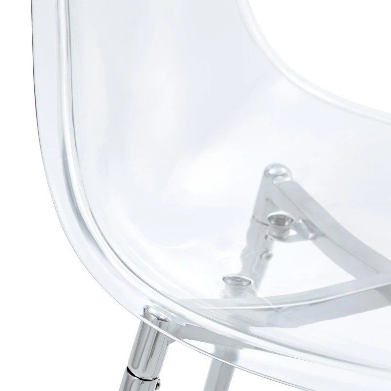 Lot de 4 tabourets de bar transparents, design moderne au look aérien, 51x45x102 cm, Argent
