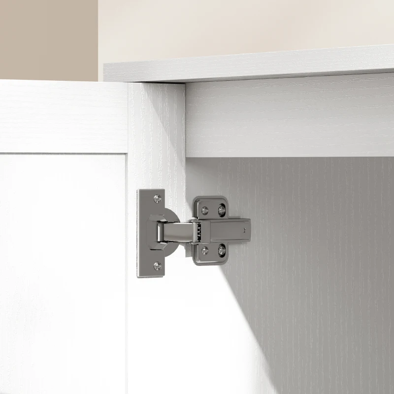 HOMCOM Dressoir met 2 laden, verstelbare plank en 3 deuren - moderne opbergkast, wit