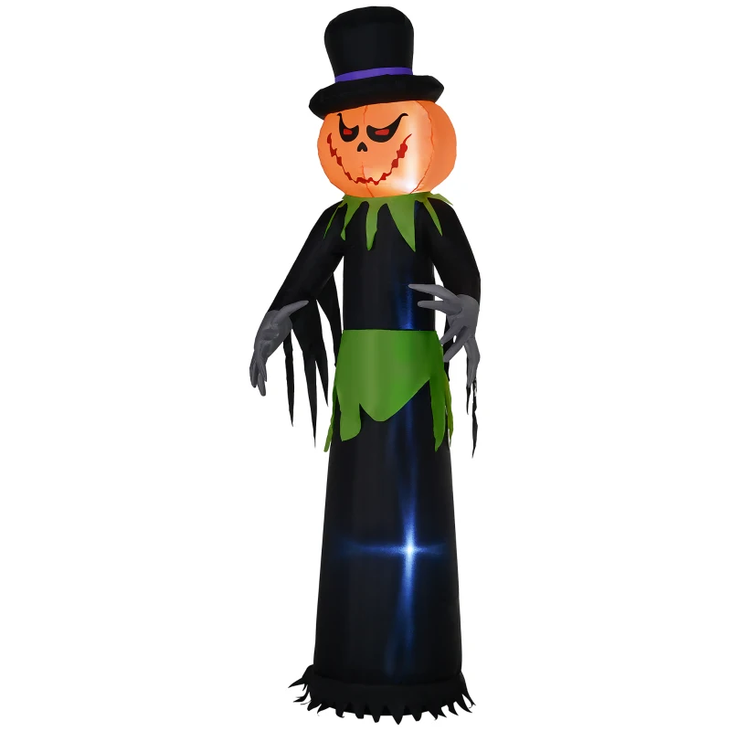 Outsunny 8ft Light-Up Pumpkin Man Halloween Decoration