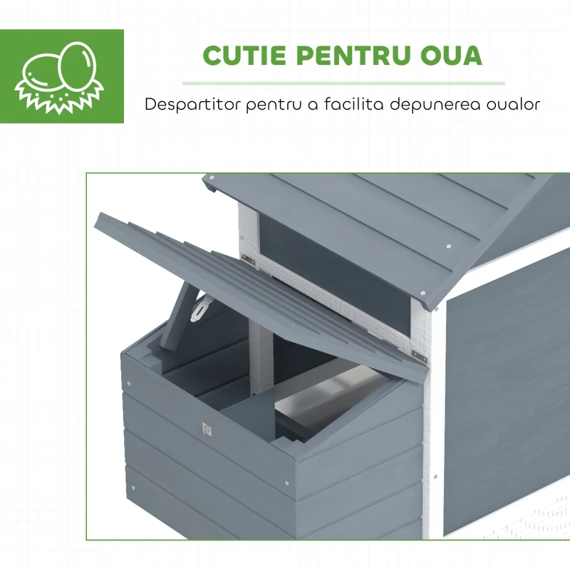 Pawhut Cotet Lemn Prefabricat – Pentru 2 Gaini, Ideal pentru Gradina