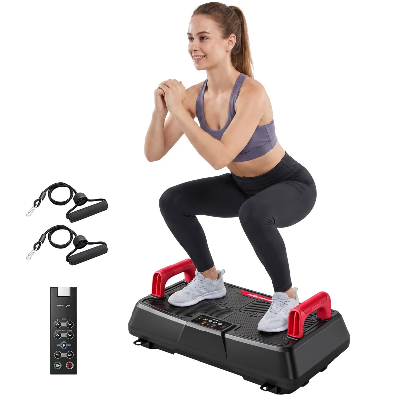 SPORTNOW Vibration Plate Exercise Machine with 99 Speed Levels, 3 Programs, Quiet Vibrating Plate with Resistance Bands