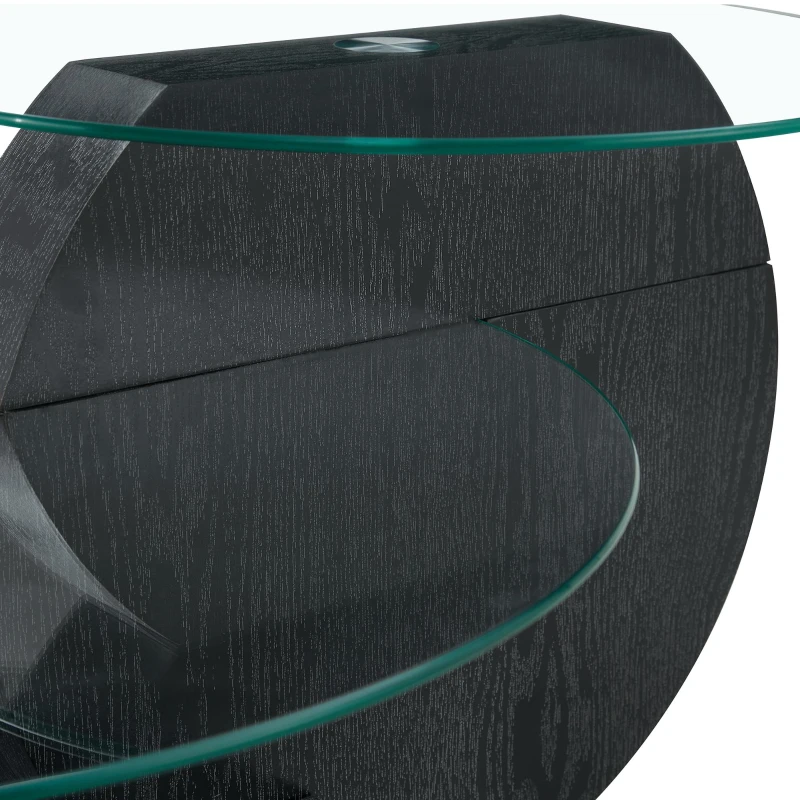 Table basse moderne minimaliste, design italien, pieds antidérapants, 90x70x44 cm, Transparent