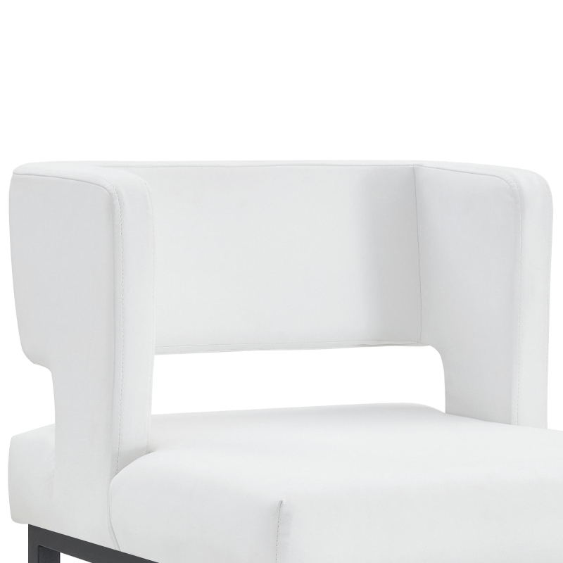 Lot de 2 tabourets de bar style nordique, structure métallique robuste avec pieds argentés, 48x53.3x91.4 cm, Blanc+Noir