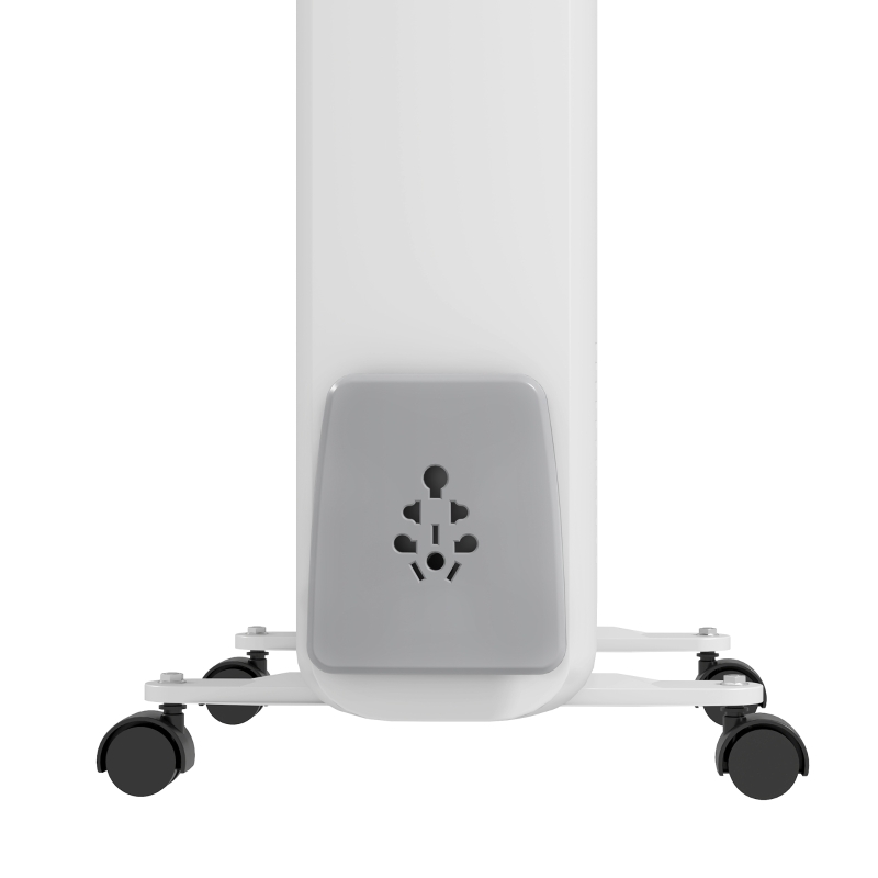 HOMCOM Radiador de Aceite Silencioso 2000W con Ruedas Temperatura Ajustable Protección contra Sobrecalentamiento Blanco