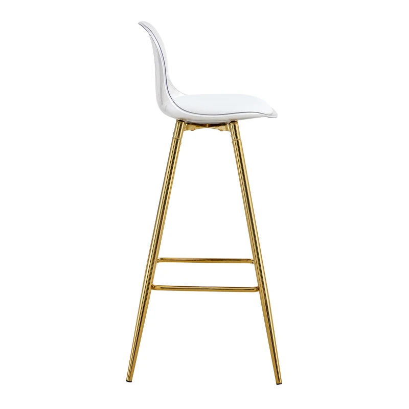 Lot de 2 tabourets de bar, design moderne et polyvalent idéal pour café, 38x33x96.5 cm, Transparent