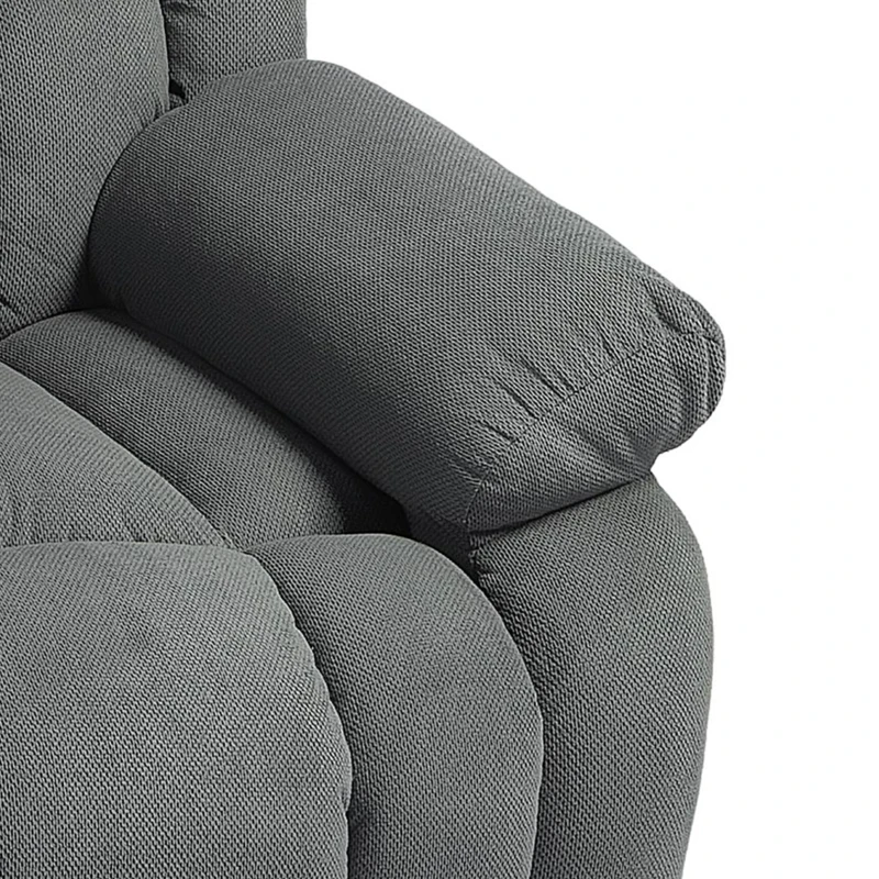 HOMCOM TV-fauteuil met massage- en verwarmingsfunctie, elektrische sta-op fauteuil, afstandsbediening, zijvakken, grijs