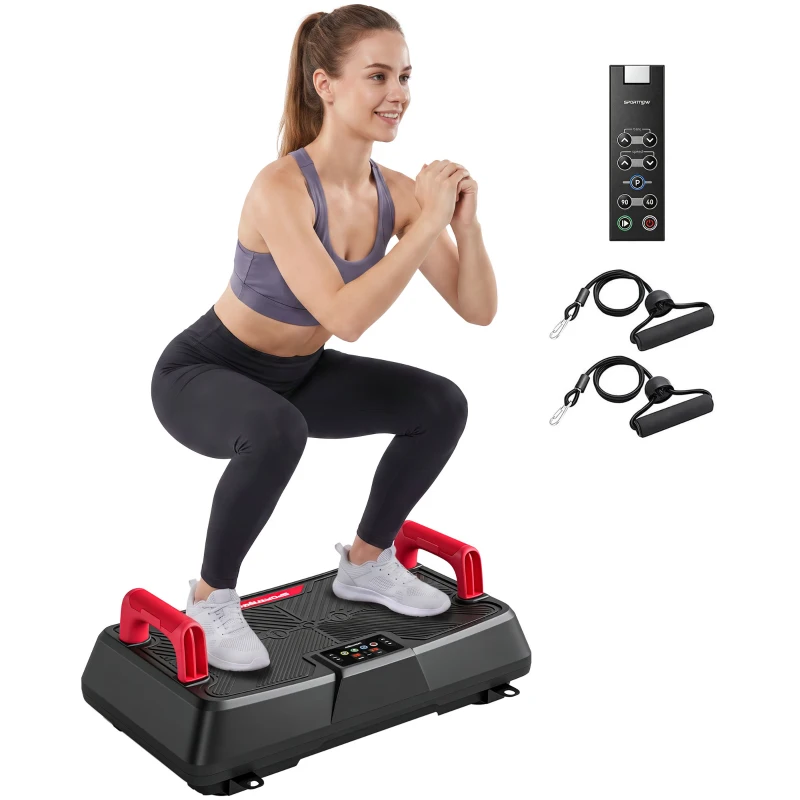 SPORTNOW Vibration Plate Exercise Machine with 99 Speed Levels, 3 Programs, Quiet Vibrating Plate with Resistance Bands