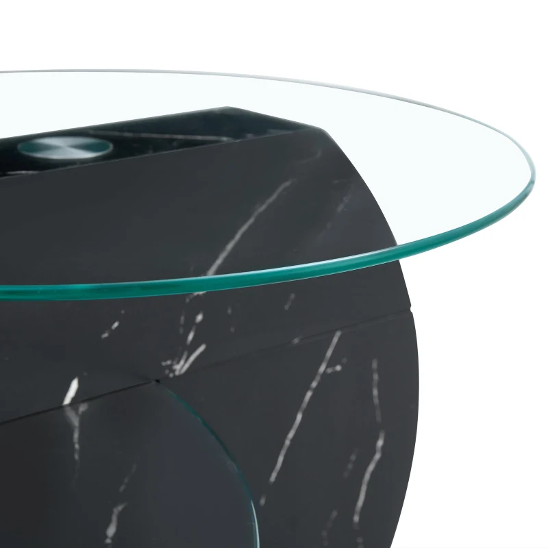Table basse moderne minimaliste, design italien, pieds antidérapants, 89.9x69.9x43.2 cm, Transparent