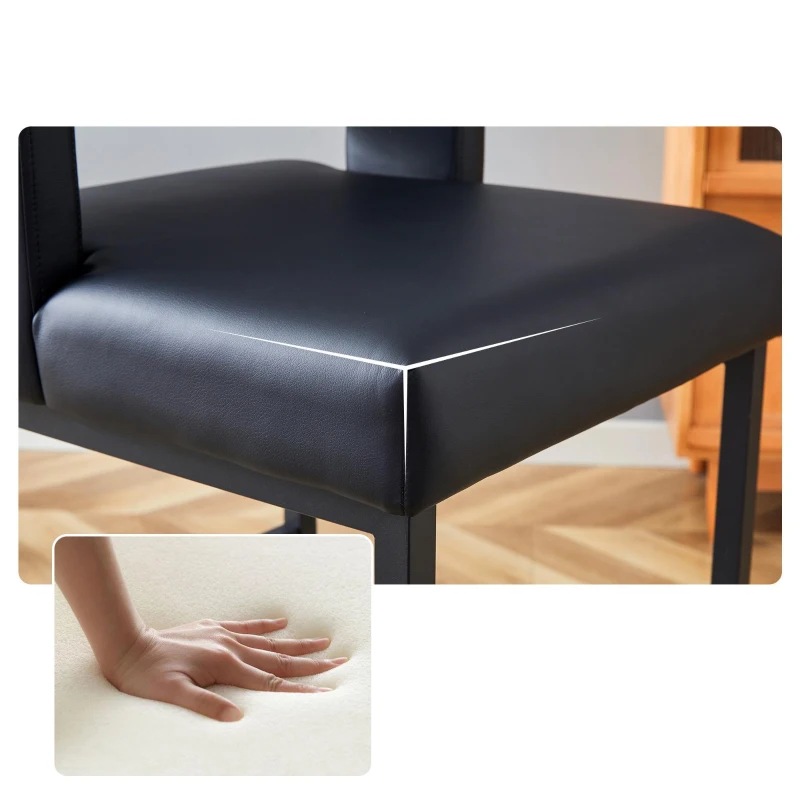 Lot de 2 tabourets de bar style nordique, structure métallique robuste avec pieds argentés, 48x53.3x91.4 cm, Noir