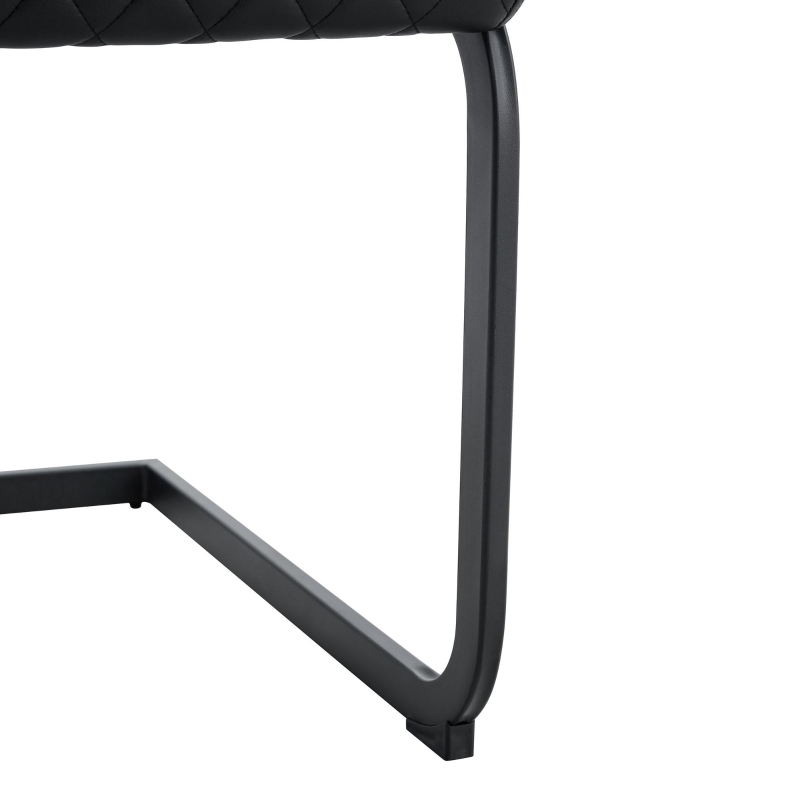 Chaise de salle à manger, confort optimal, structure métallique noire robuste, 43,00x63,00x100,00 cm, Noir