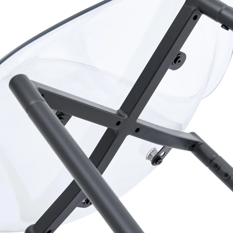 Lot de 4 tabourets de bar transparents, design moderne au look aérien, 51x45x102 cm, Noir