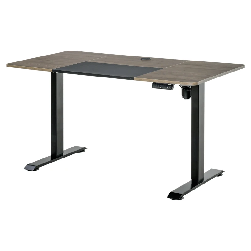 Vinsetto Escritorio Eléctrico con Altura Ajustable y 4 Teclas de Memoria para Oficina Hogar 140x70x72-116 cm Negro y Teca