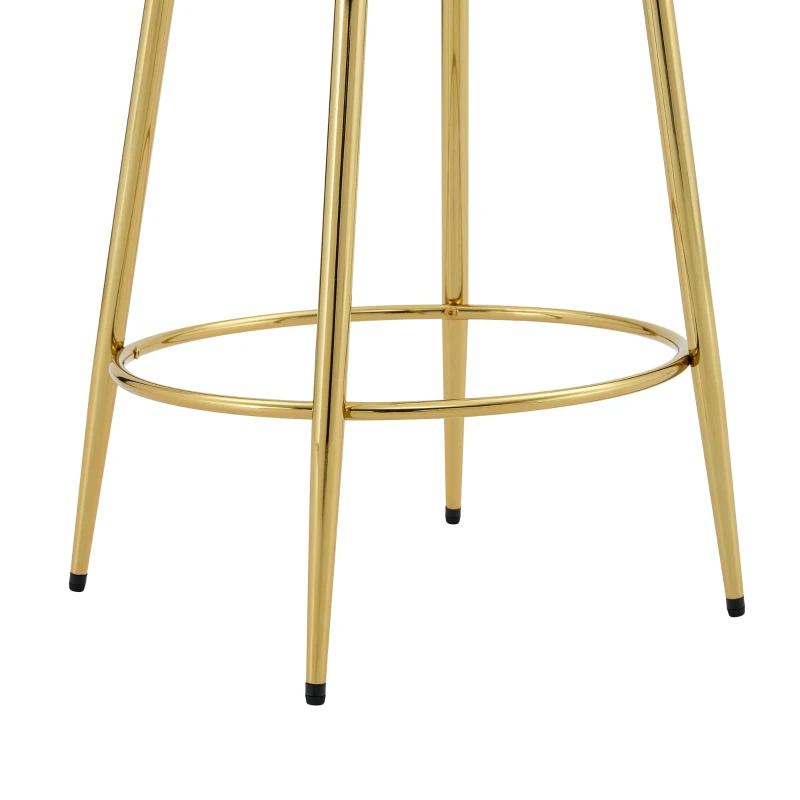 Lot de 2 tabourets de bar transparents au design flottant, adaptée aux îlots européens, 48,50x48,50x102,00 cm, doré, Transparent