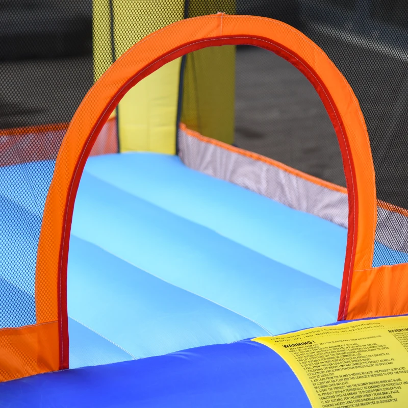 Outsunny Casa Gioco Castello Gonfiabile Gigante per Bambini 3-8 anni Trampolino Rimbalzante Colorato con Scivolo e Canestro 250cmx180cmx175cm