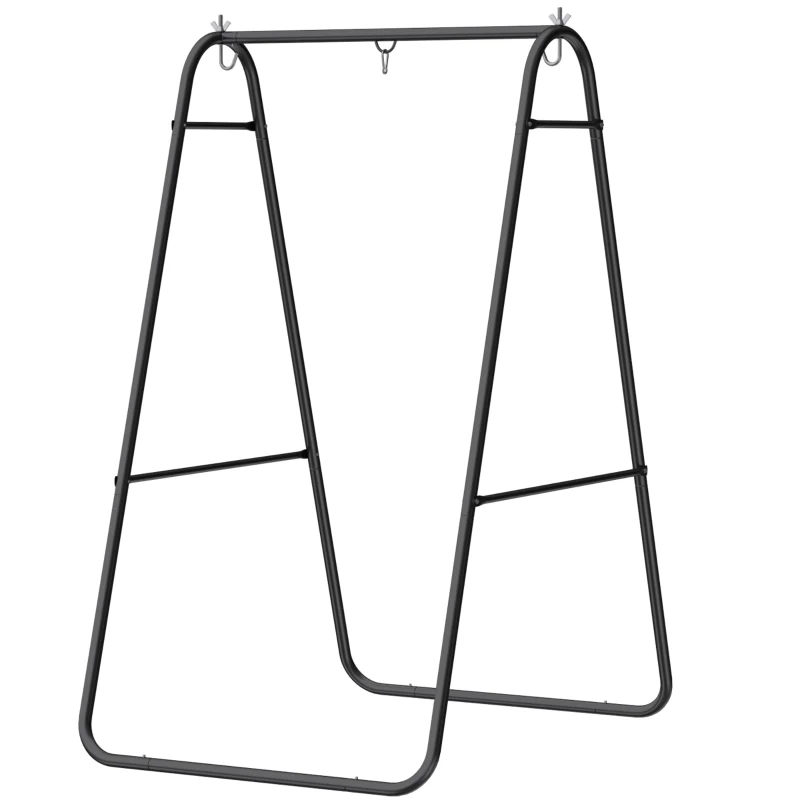 Outsunny Hammock Chair Stand Only 150KG Load Capacity for Indoor Outdoor, Black