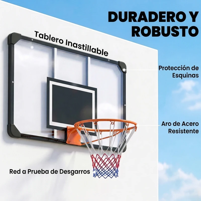 SPORTNOW Canasta de Baloncesto de Pared con Red Diámetro de 45 cm y Marco de Acero para Interior y Exterior 113x61x73 cm Negro