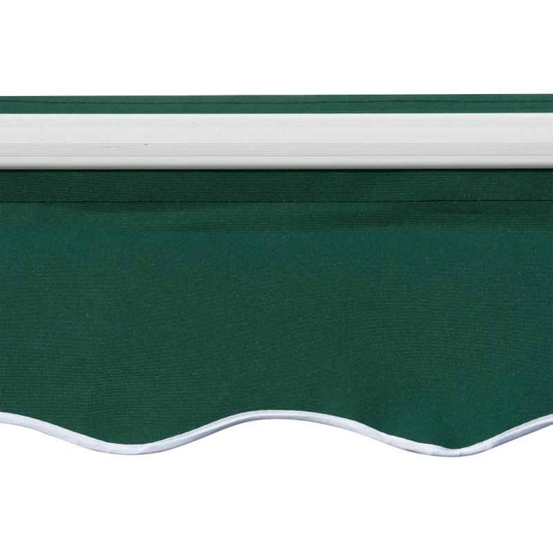 Outsunny Tenda da Sole a Manovella 3x2 m ad Angolazione Regolabile, in Alluminio, Acciaio e Poliestere Verde
