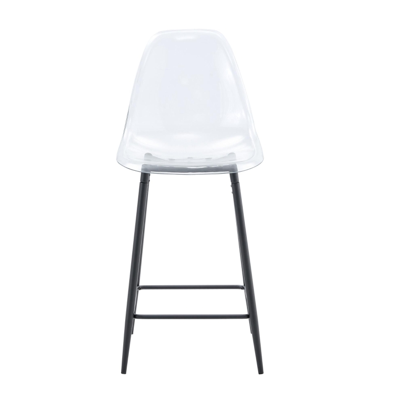 Lot de 4 tabourets de bar transparents, design moderne au look aérien, 51x45x102 cm, Noir