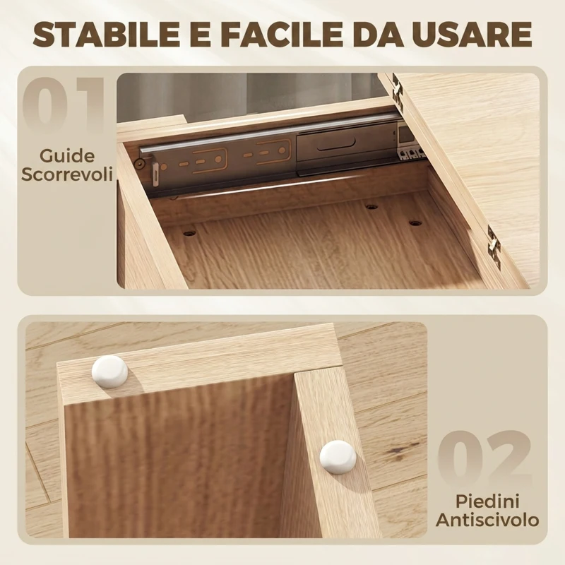 HOMCOM Tavolo da Pranzo Pieghevole in Legno per 4 Persone, 140x70x77 cm, Rovere