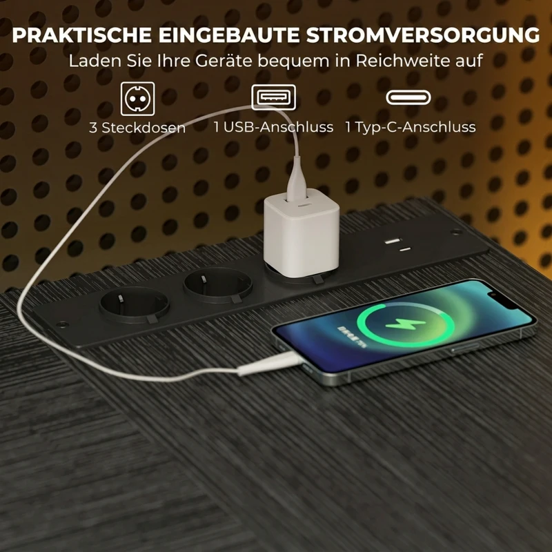 HOMCOM Schreibtisch in L-Form, umkehrbarer Eckschreibtisch mit Schubladen und Regalen, 170 cm, Schwarz