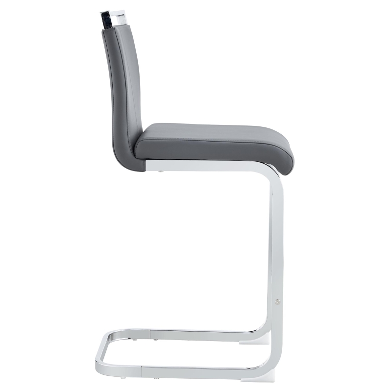 Lot de 2 tabourets de bar style nordique, design élégant, idéal pour cuisine, bar ou restaurant, 38.9x46.5x96.5 cm, Argent