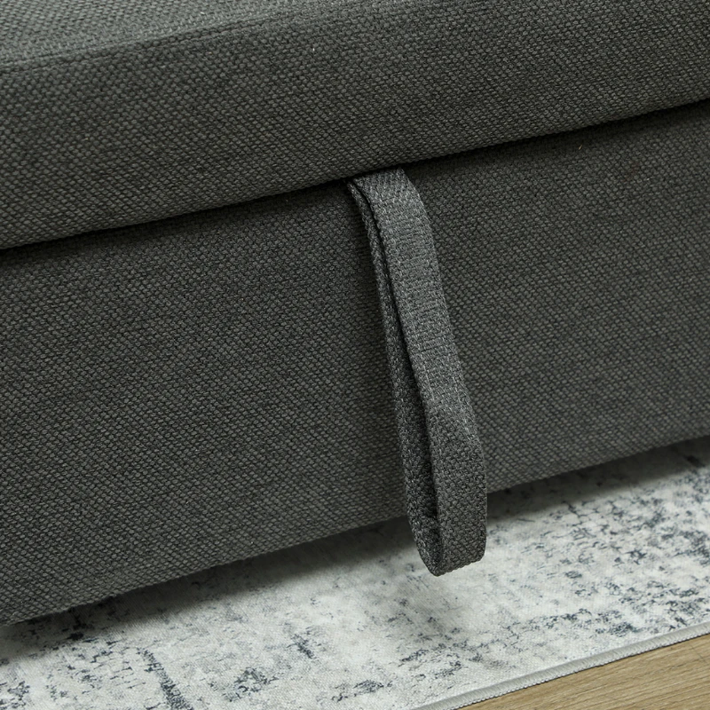HOMCOM Three-Way Two-Seater Sofa Bed - Charcoal Grey