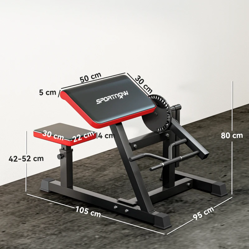 SPORTNOW Panca per Curl Bicipiti con Seduta e Appoggio per Gomiti Regolabili, Supporto per Pesi, Nero