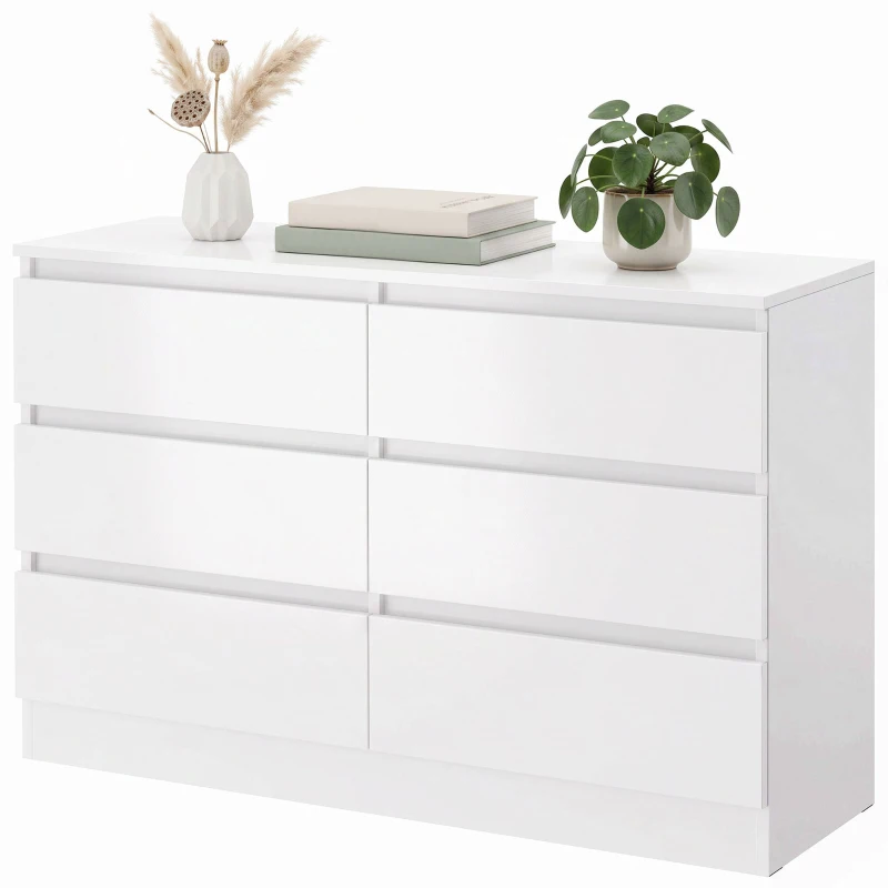 HOMCOM Cómoda 6 Cajones para Dormitorio y Salón, 100 x 35 x 69 cm