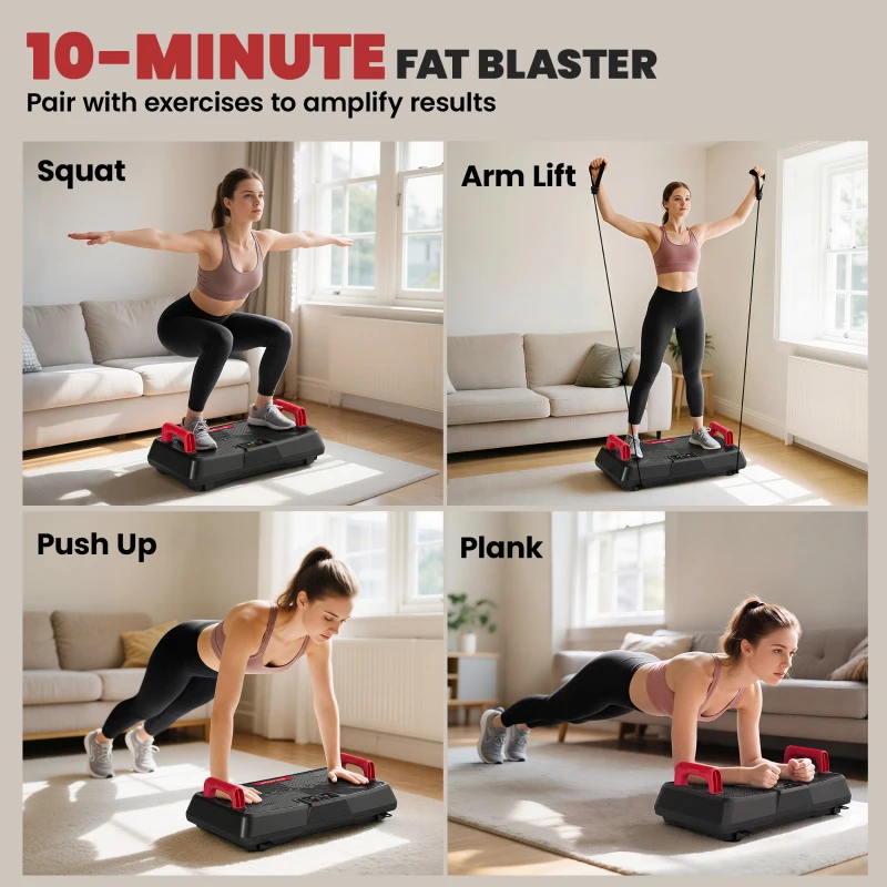 SPORTNOW Vibration Plate Exercise Machine with 99 Speed Levels, 3 Programs, Quiet Vibrating Plate with Resistance Bands