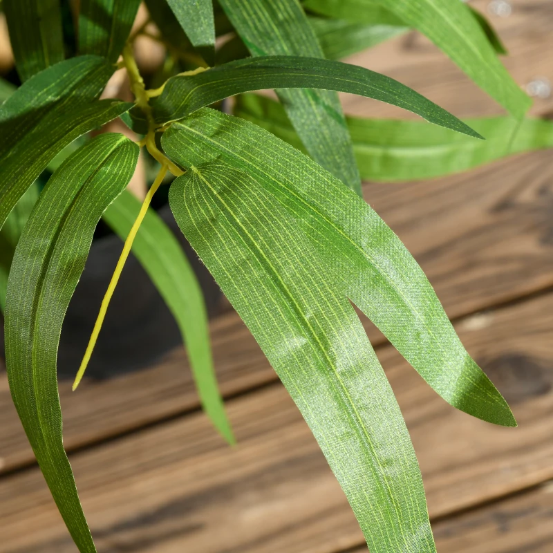 HOMCOM Artificial Plants Bamboo Tree in Pot Desk Fake Plants for Home Indoor Outdoor Decor, 15x15x60cm, Green