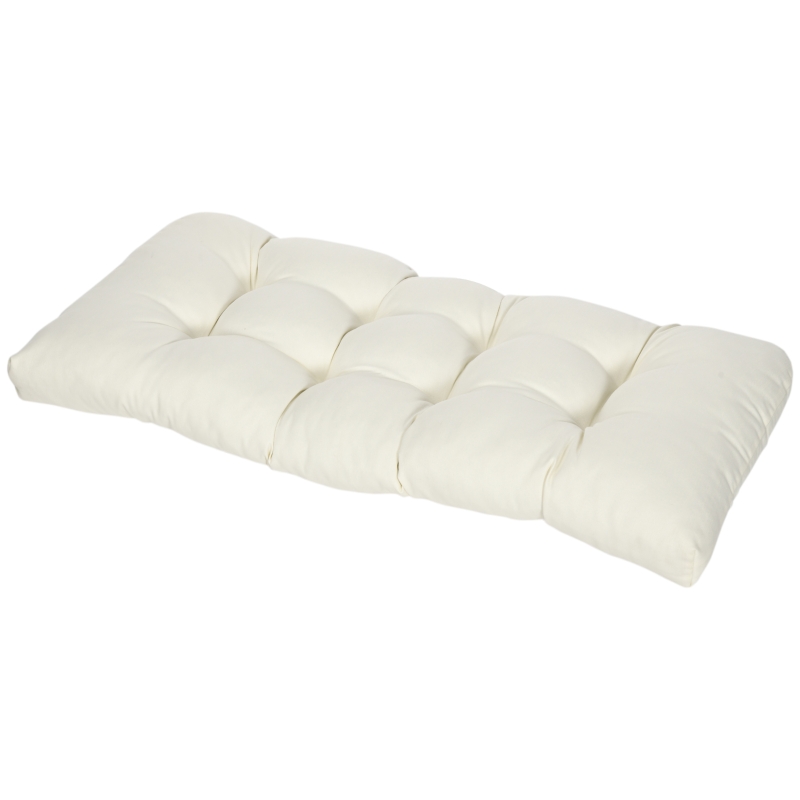 Outsunny Cojín para Banco de 2 Plazas para Interior y Exterior con 8 Puntadas para Sillas Sofás 110x48x8 cm Crema