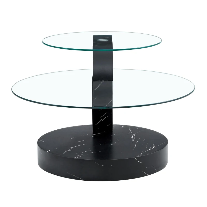 Table basse moderne minimaliste, design italien, pieds antidérapants, 89.9x69.9x43.2 cm, Transparent