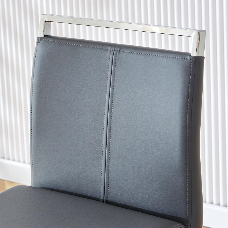 Lot de 2 tabourets de bar style nordique, design élégant, idéal pour cuisine, bar ou restaurant, 38.9x46.5x96.5 cm, Argent