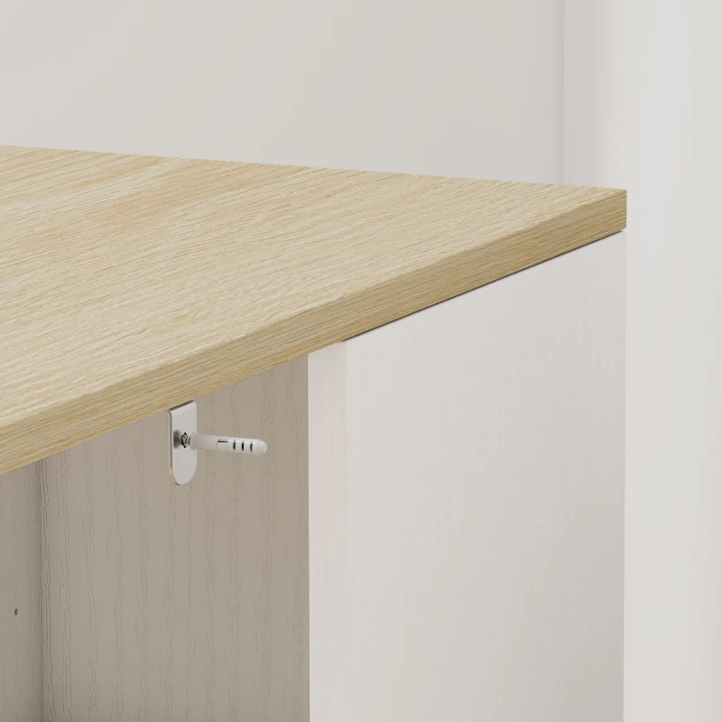 HOMCOM Scrivania per Computer con 6 Scomparti e 4 Ripiani Regolabili, 100x59 cm, Rovere