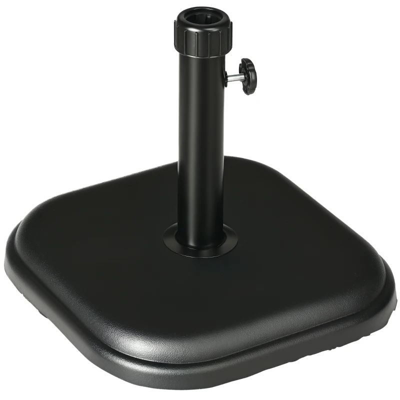 Outsunny 11kg Concrete Garden Parasol Base Holder - Square Outdoor Table Umbrella Stand Weight, Black